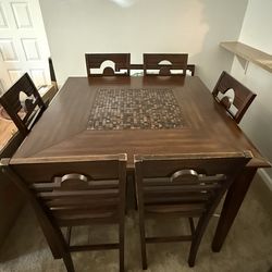 Wood / Tile Dining Room Set