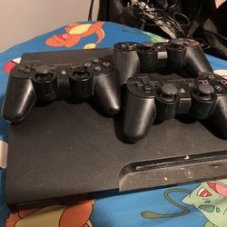 PlayStation 3 Slim Includes 3 Controllers