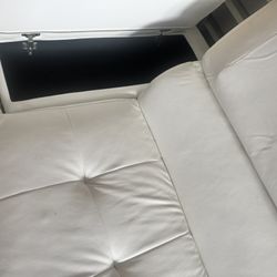White Leather Sectional 