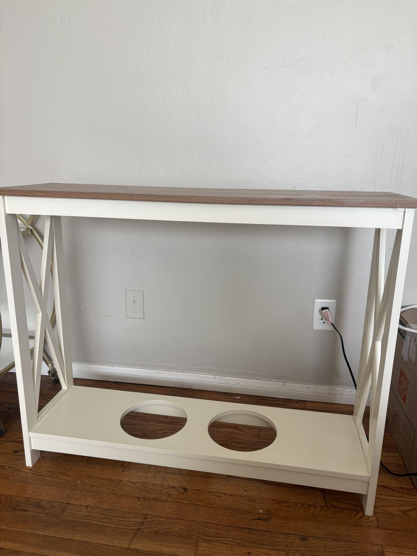 Console Table w/ 2 Dog Bowls