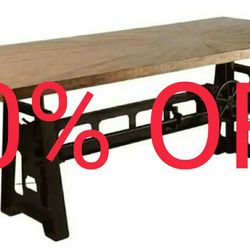 Del Sol 84 in. Rectangle Brown Adjustable Height Wood Dining Table