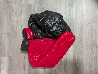 Bubble cropped puffer coat large
