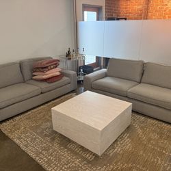 Two Gray Couches - Sofa 