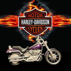 Harley-Davidson 1990s FXSTD Deuce Purple Diecast Motorcycle, 5”