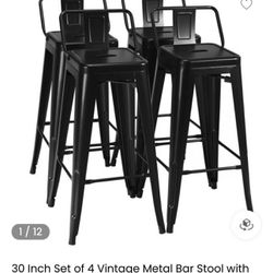 4 Black Bar stool