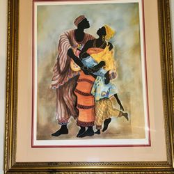 Vintage Festive Family signed by Kathleen Atkins Wilson stamped 494/1500