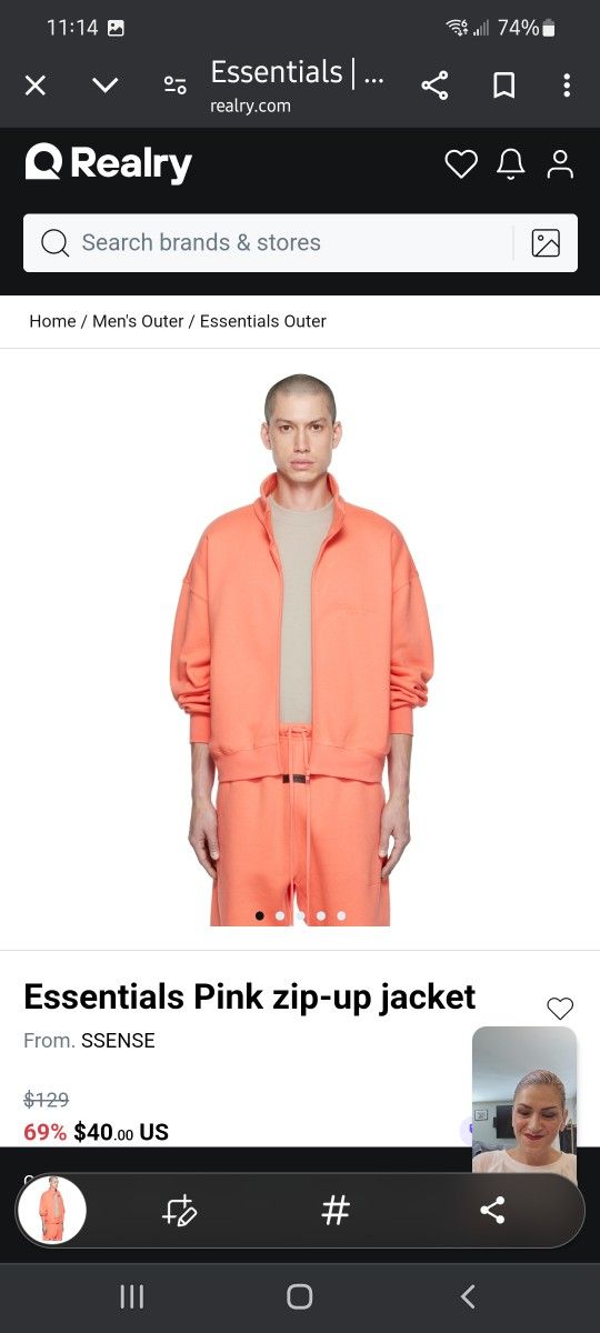 Fear Of God Essentials Core Fleece Full Zip Jacket