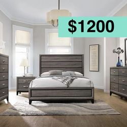 🌺 FREE DELIVERY 🌺Brand New 5PC Queen Size Bedroom Set ( Queen Bed, NS, Dresser, Mirror, Chest)
