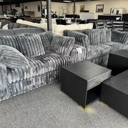 Fluffy Sofa & Loveseat. 🚚WE DELIVER🚚