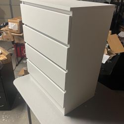 4 Drawer White Dresser