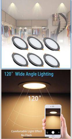 🔥Brand new🔥 5.7inch 6pack LED Panel Ceiling Lights, Ultra Slim Down Lamp, 24w 1440lm Recessed Lighting Bright White, 120° Wide Beam for Shopping Mal