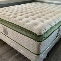 Queen Organic Elite Superior Hybrid Cool Gel Memory Foam Pillow Top 14inch Matres!