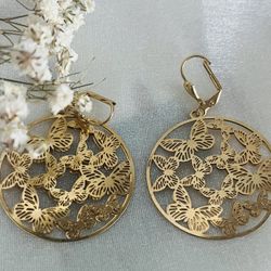 $15 Gold Plated Butterfly Earrings NUEVOS