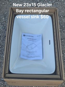 New Glacier Bay Rectangular Vessel Sink
