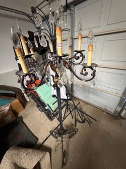Beautiful Wrought Iron Candelabra-Style Floor Lamp