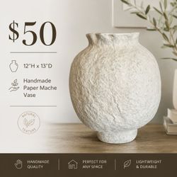 Handmade Paper Mache Vase