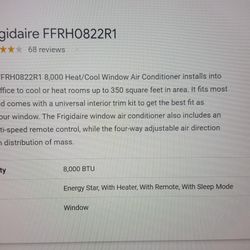 Frigidaire AC And Heat Wall Unit