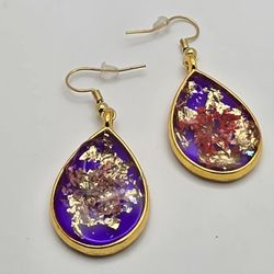 Royal Gold and Purple Earrings 