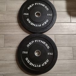 Pair of REP Fitness 25 lb Bumper Plates