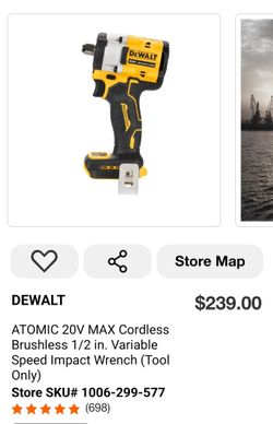 *NEW* Dewalt 20v Max Brushless 1/2 in Impact wrench (tool only)