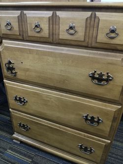 Salem Square Wood Nightstand Brown 2 Drawer Shelf Drop Handle