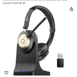 BLUETOOTH HEADSET WITH MICROPHONE WITH USB DONGLE & CHARGE DOCK