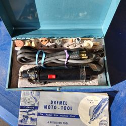 Dremel Hand Grinder With Box, Instructions  And Accessories 