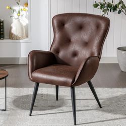 Faux Leather Accent Chair 