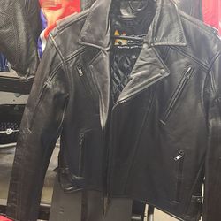 X-ELEMENT LEATHER MOTORCYLE JACKET AND MATCHING LEATHER PANTS 