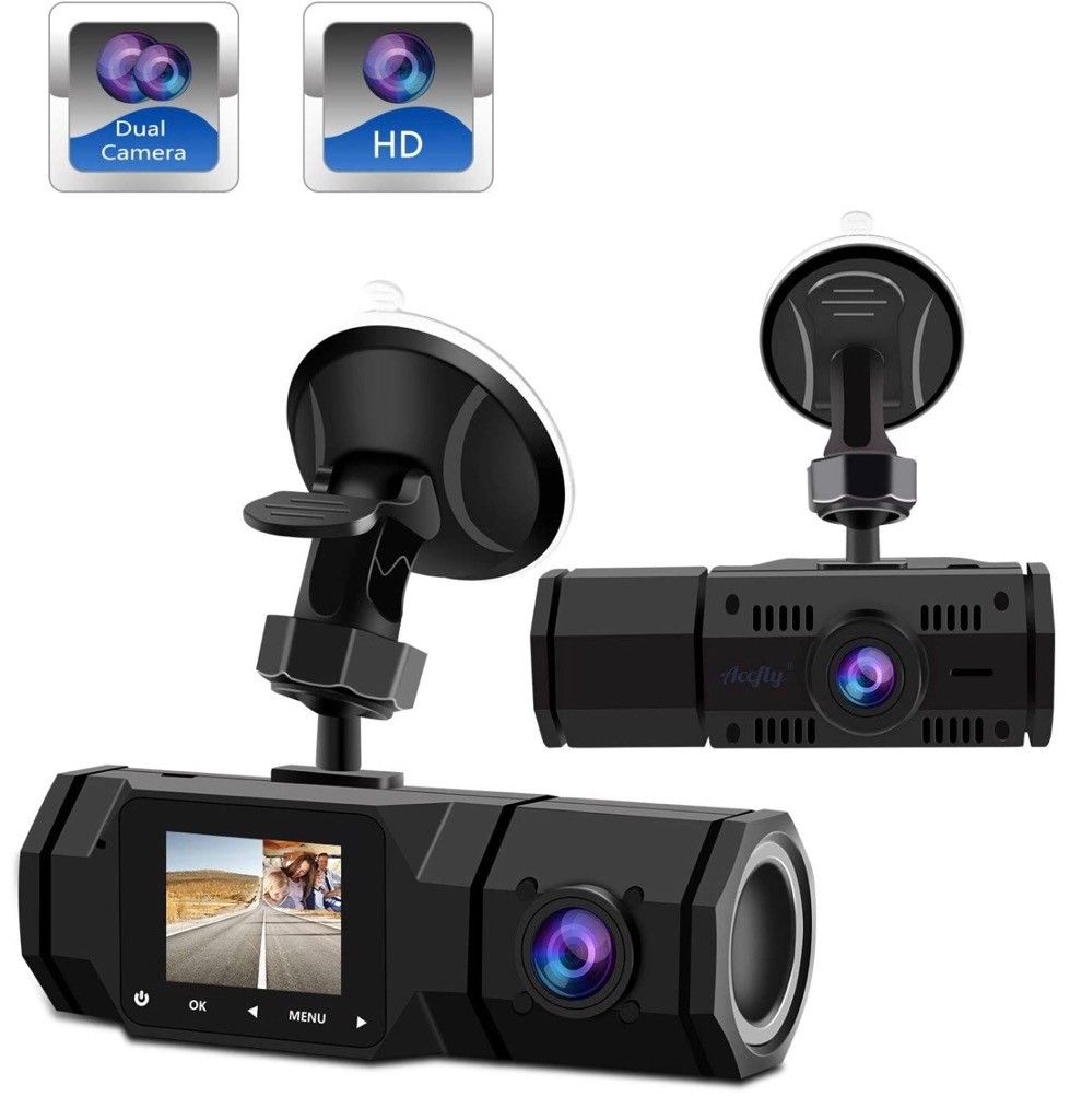 Dual Dash Cam,1080P Front and 720P Inside