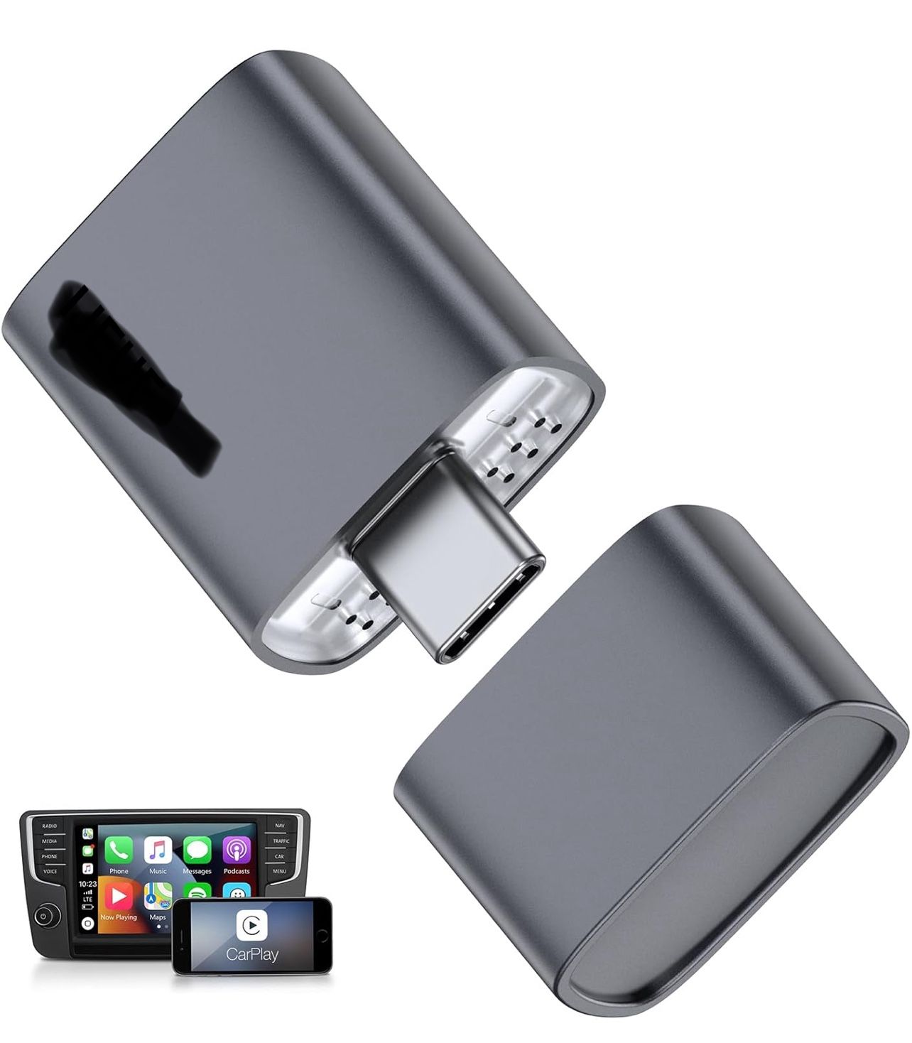Wireless CarPlay Adapter for iPhone 2025 Upgrade, Converts Factory Wired to Wireless, No Delay, Stable Connection, Mini Apple Carplay Wireless Adapter