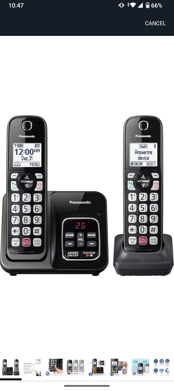 Panasonic KX-TGD633 Cordless Phones With Answering Machine