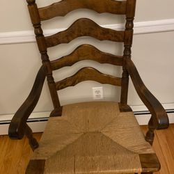 Older Wooden Wicker Chair