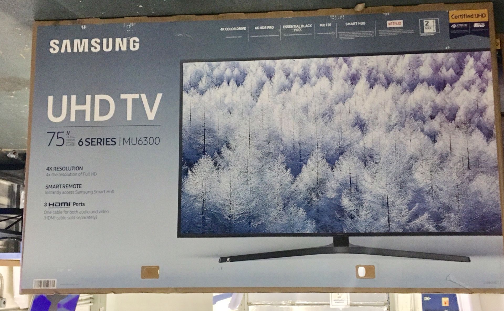 Samsung 75” 6 Series Smart 4K UHD TV MU6300! Brand new!