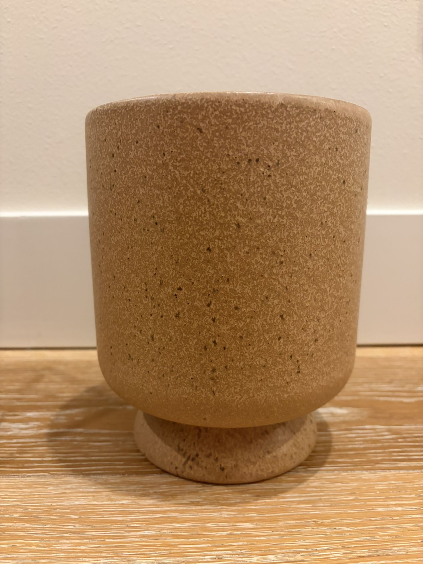 Modern Speckled Stoneware Footed Pot