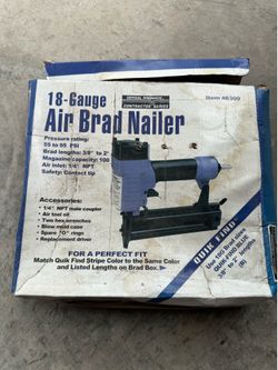 Central Pneumatic Contractor Series 18-Gauge Air Brad Nailer (Item 46309).