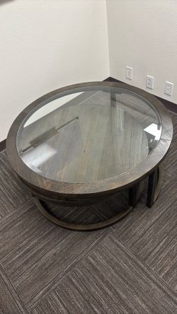 2 pc table set glass top