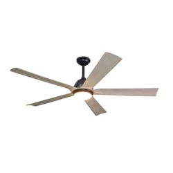 Harbor Breeze Cartersville 60-in Integrated LED Outdoor Black with Antique Gray Blades Ceiling Fan With Light - Remote Included (5 -Blade )
