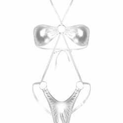 Metallic Silver One Piece Thing Bikini 