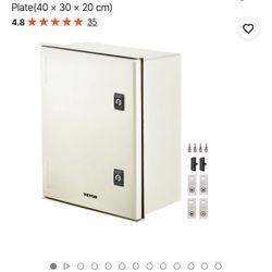 VEVOR NEMA Steel Enclosure, 16 x 12 x 8'' NEMA 4X Fiberglass Electrical Box