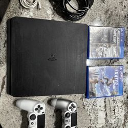 PS4 Bundle – 2 Controllers, 2 Games (Rainbow Six Siege & Skater XL), Charging Cable, All Wires Included