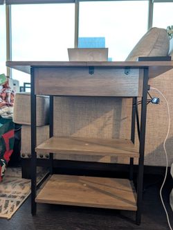 Side Table With Charging Station