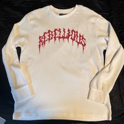 Rebellious Graphic Waffle Knit Long Sleeve Shirt