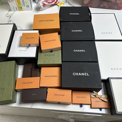 Luxury Designer Boxes  Gucci Louis Vuitton Chanel ( 23 Boxes) 