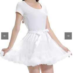 New White Tulle Skirt 