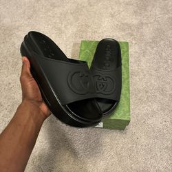 Black Gucci Platform Slides Size 43/10