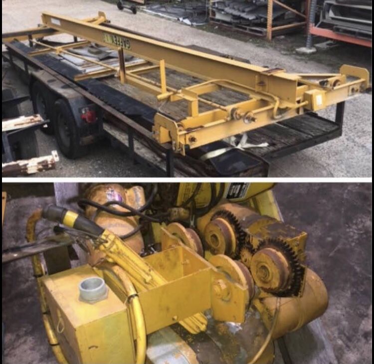 Gantry Crane with 2 Electric Hoists Overhead 1 Ton Gaffey 23 Ft Long