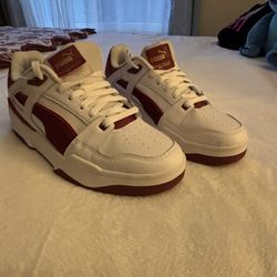 Puma Slipstream Suede Fs Lace Up  Mens White Sneakers Casual Shoes 