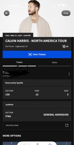 Calvin Harris ticket