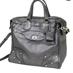 Coach  Rhyder  Satchel  Metallic Leather